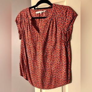 Fun2Fun Red short sleeve floral top